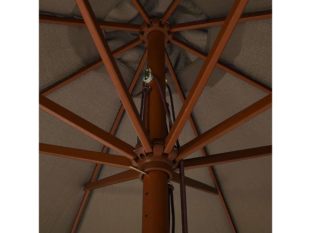 Eastvale  Parasol d'extérieur avec mât en bois 330 cm Taupe