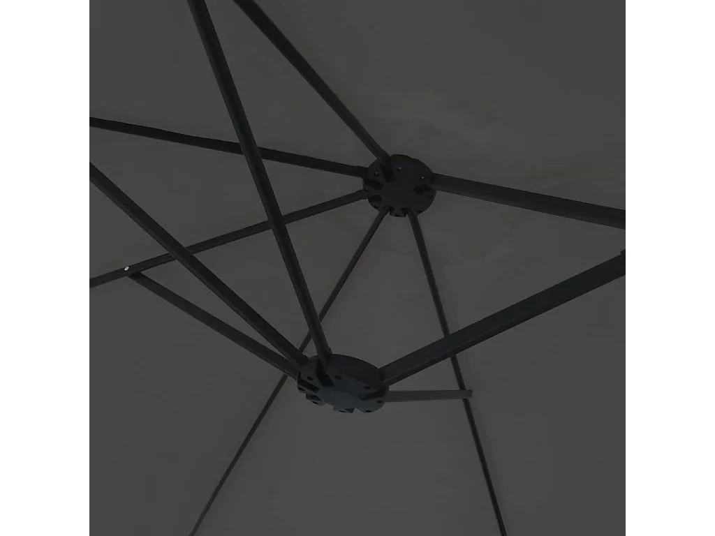 Anderson  Parasol de jardin à double tête avec LED anthracite 449x265 cm