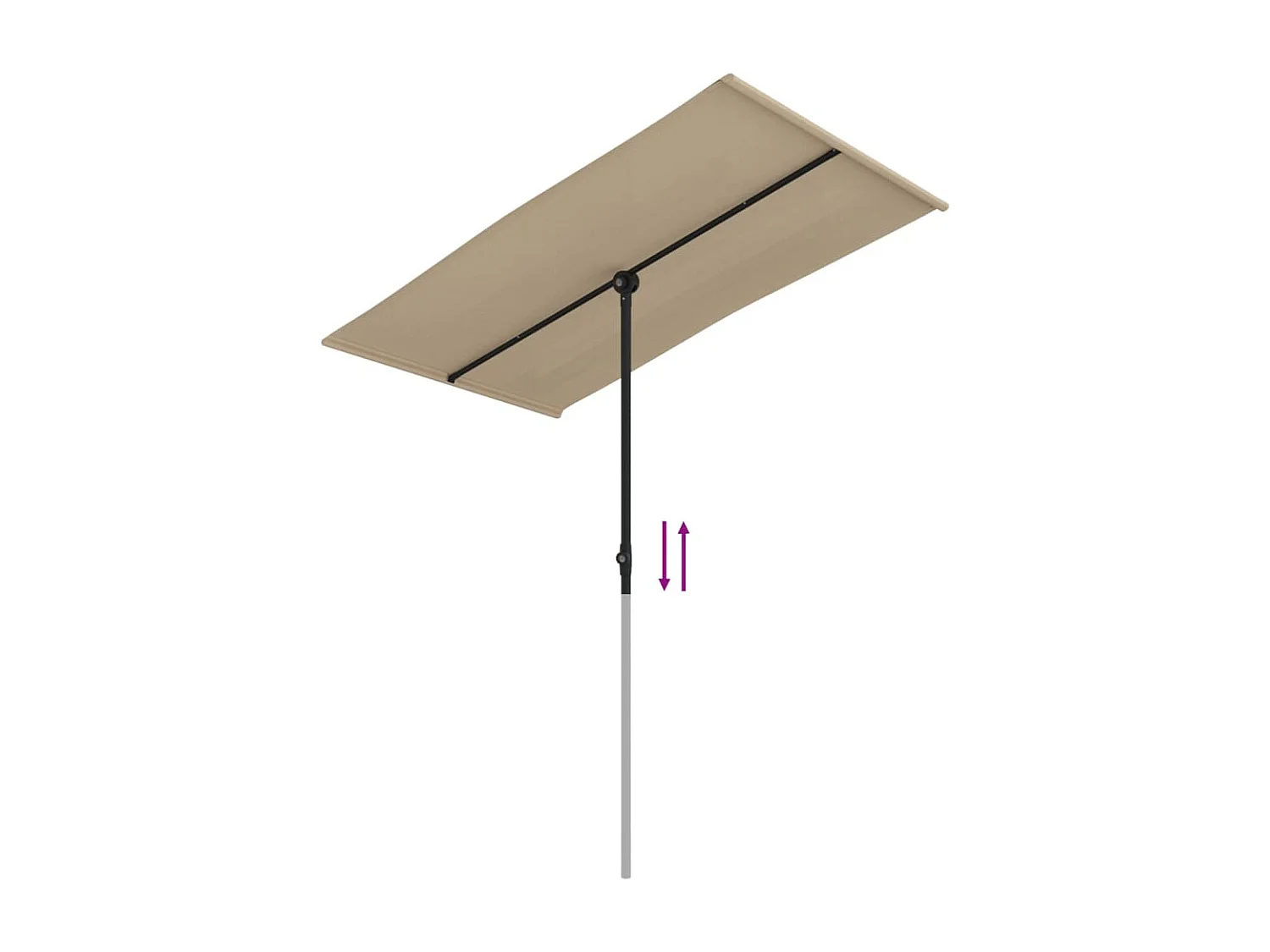 Zuhal  Parasol de jardin avec mât en aluminium 180x110 cm taupe