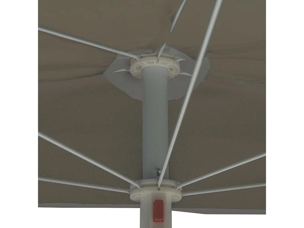 Hancock  Demi-parasol de jardin avec mât 180x90 cm sable