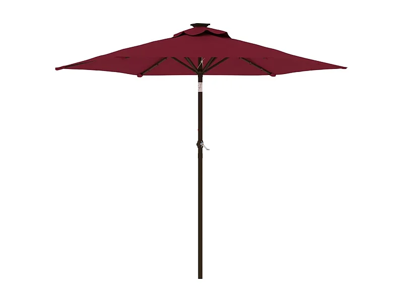 Albemarle  Parasol de jardin avec LED mât en acier bordeaux 225x225x212 cm