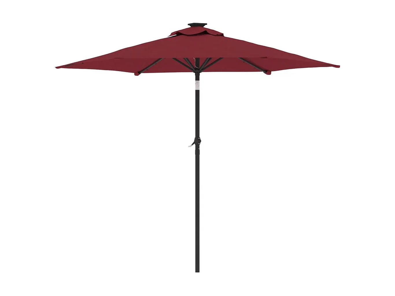 Albemarle  Parasol de jardin avec LED mât en acier bordeaux 225x225x212 cm
