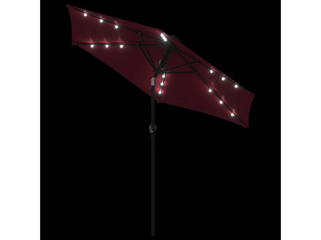 Albemarle  Parasol de jardin avec LED mât en acier bordeaux 225x225x212 cm