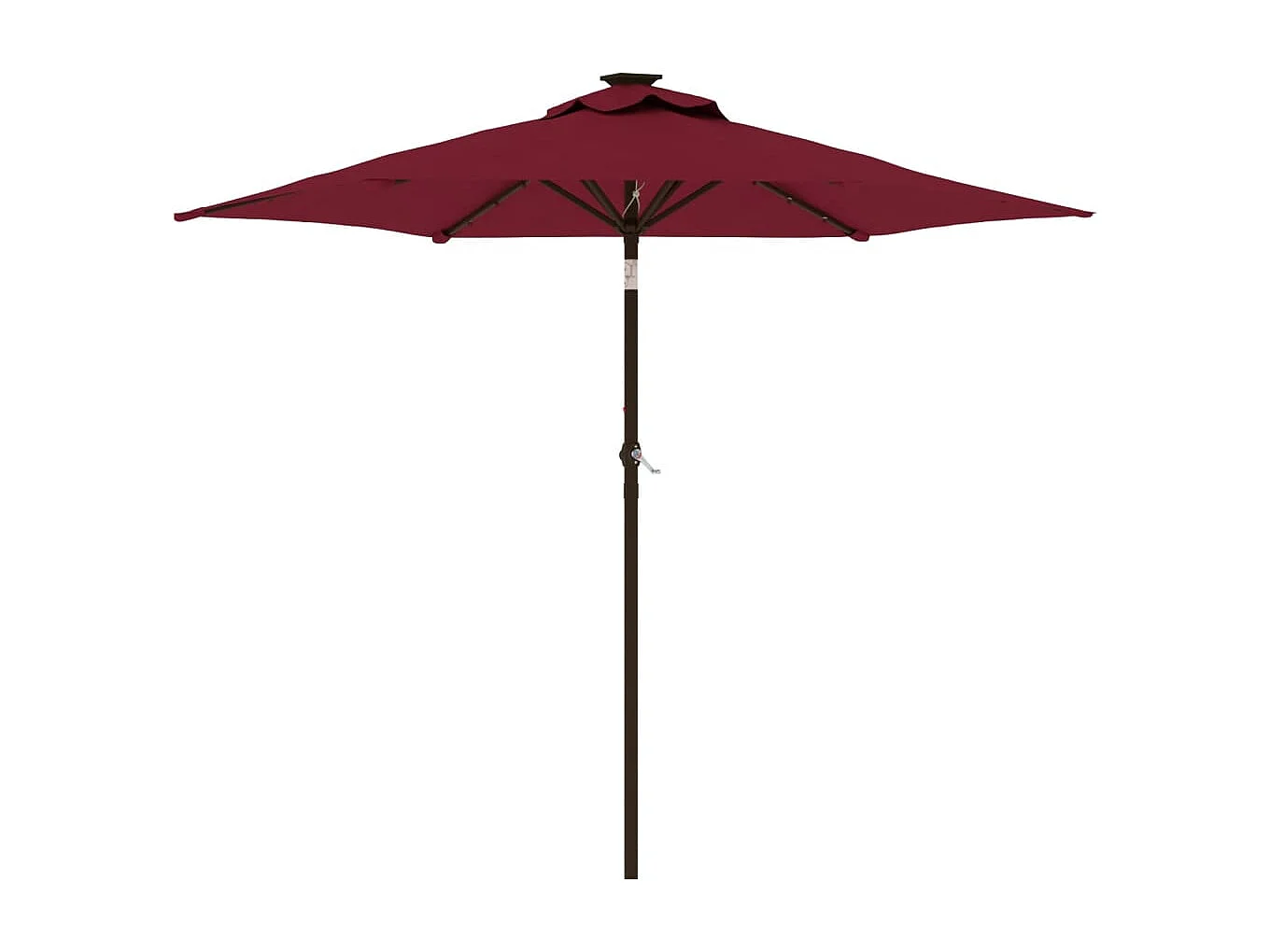 Albemarle  Parasol de jardin avec LED mât en acier bordeaux 225x225x212 cm
