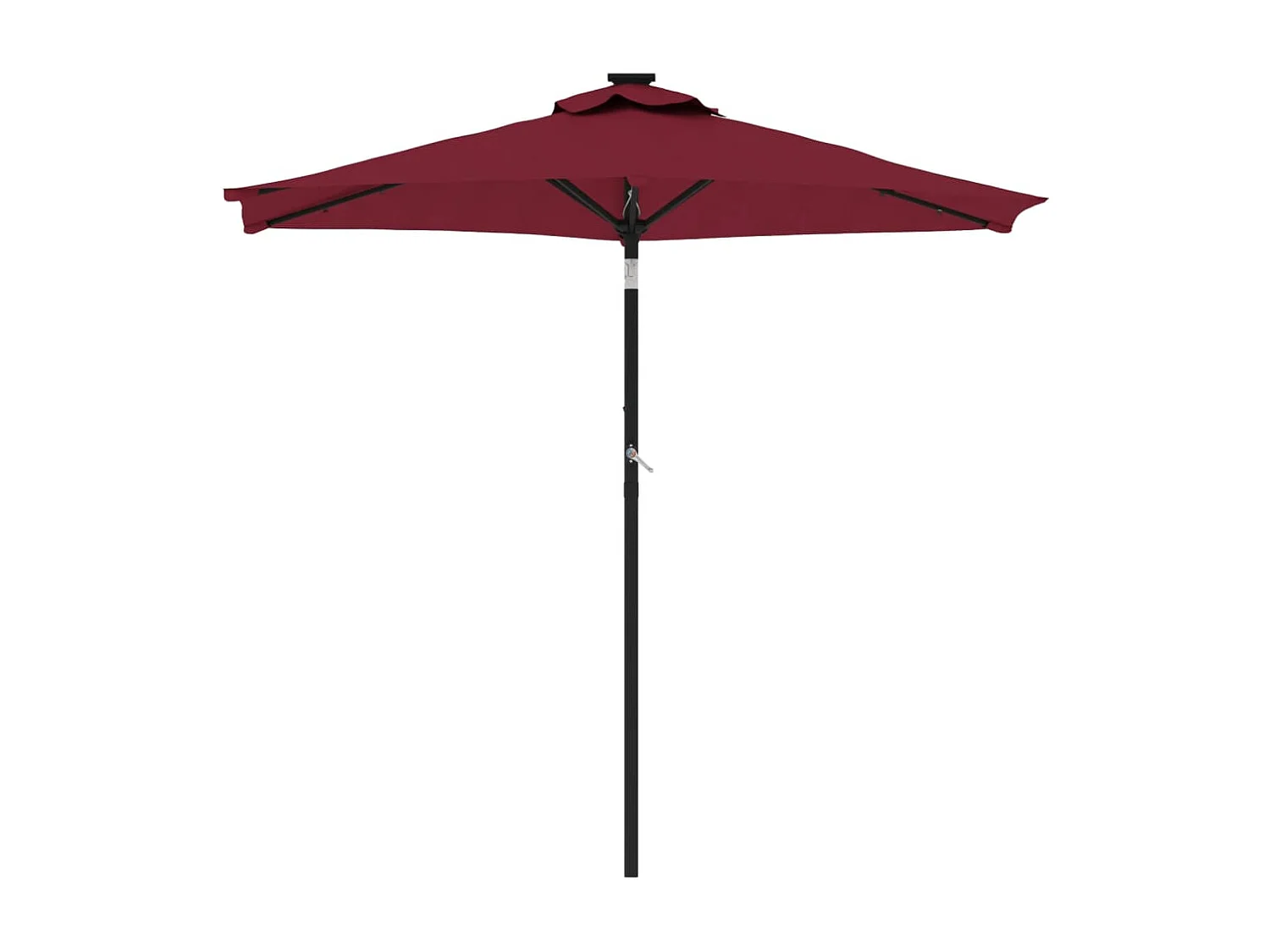 Albemarle  Parasol de jardin avec LED mât en acier bordeaux 225x225x212 cm