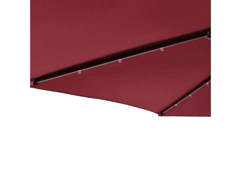 Albemarle  Parasol de jardin avec LED mât en acier bordeaux 225x225x212 cm