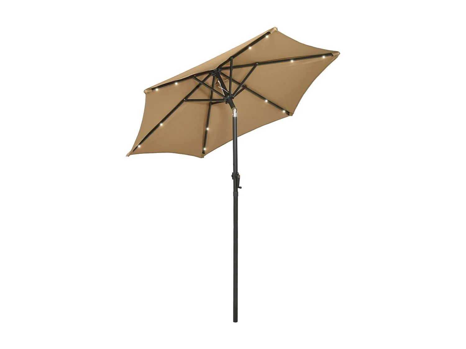 Zerdal  Parasol de jardin avec lumières LED taupe 200x211 cm aluminium
