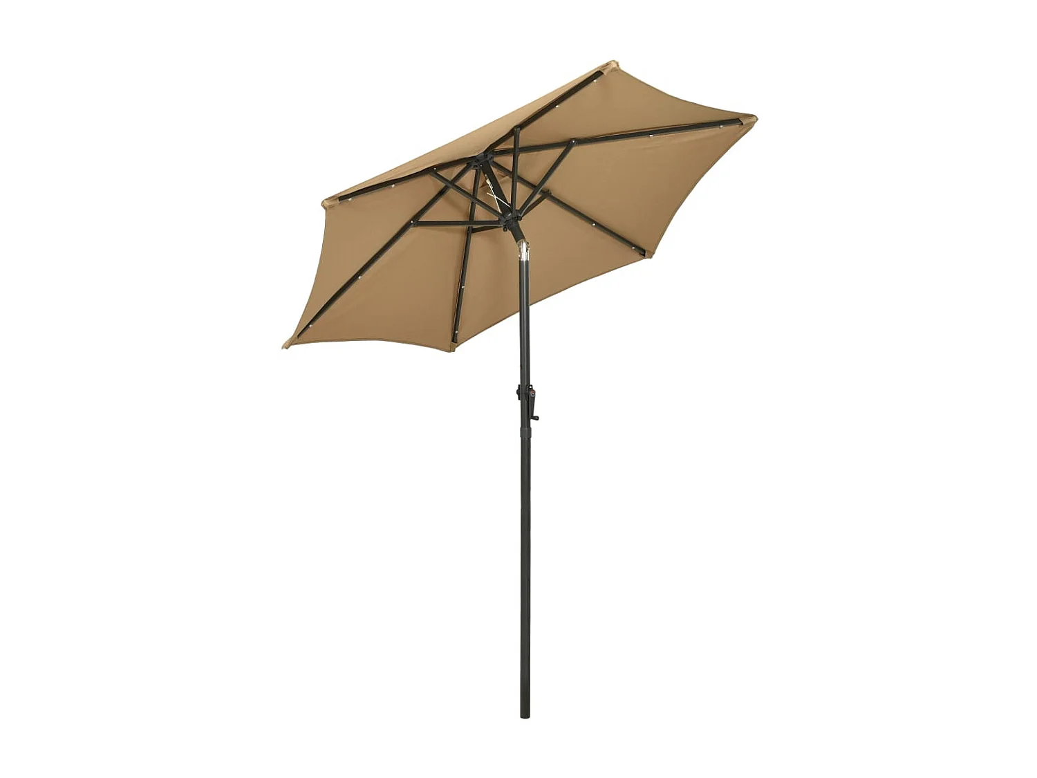 Zerdal  Parasol de jardin avec lumières LED taupe 200x211 cm aluminium