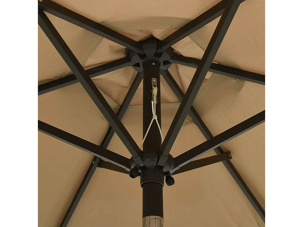 Zerdal  Parasol de jardin avec lumières LED taupe 200x211 cm aluminium