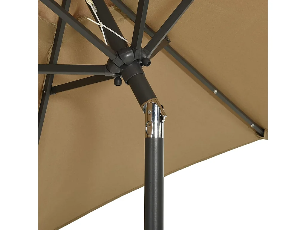 Zerdal  Parasol de jardin avec lumières LED taupe 200x211 cm aluminium