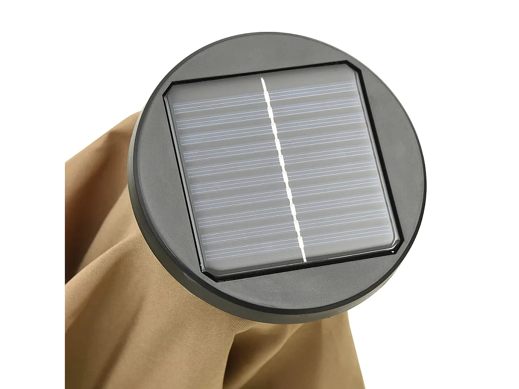 Zerdal  Parasol de jardin avec lumières LED taupe 200x211 cm aluminium