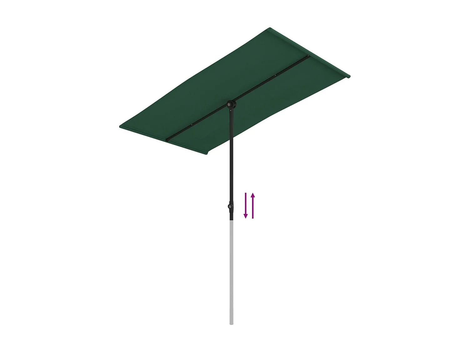 Zuhal  Parasol de jardin avec mât en aluminium 180x110 cm vert