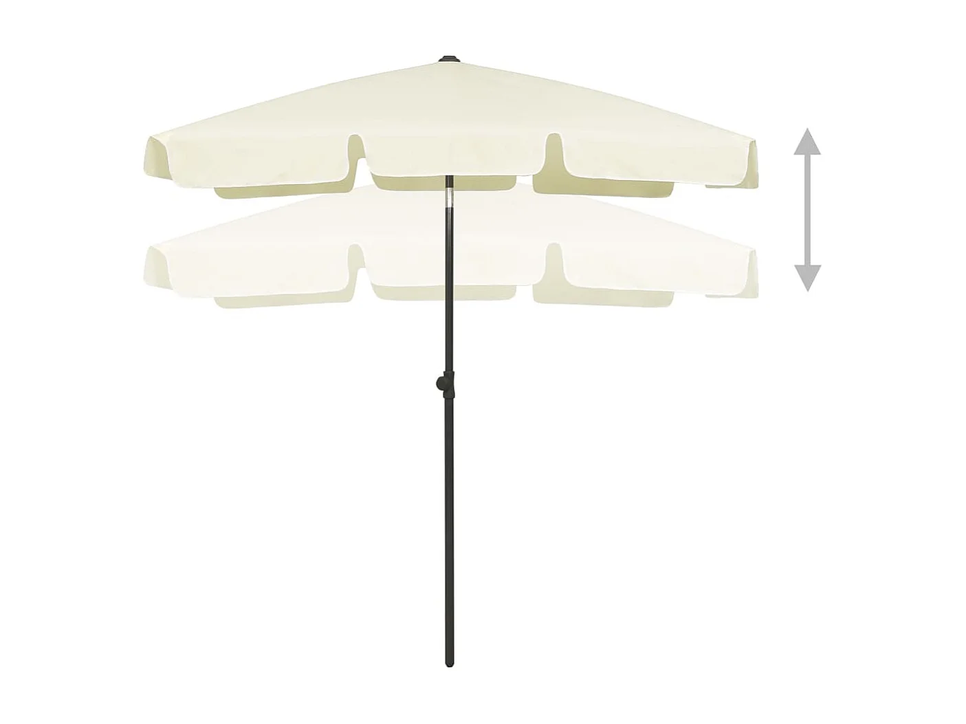 Roxanne  Parasol de plage jaune sable 180x120 cm