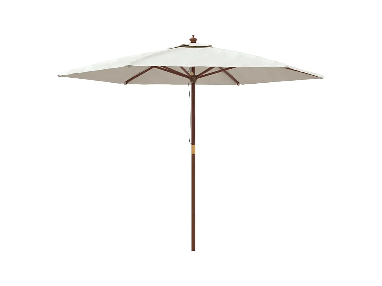 Sophie-Sandrine  Parasol de jardin avec mât en bois sable 299x240 cm