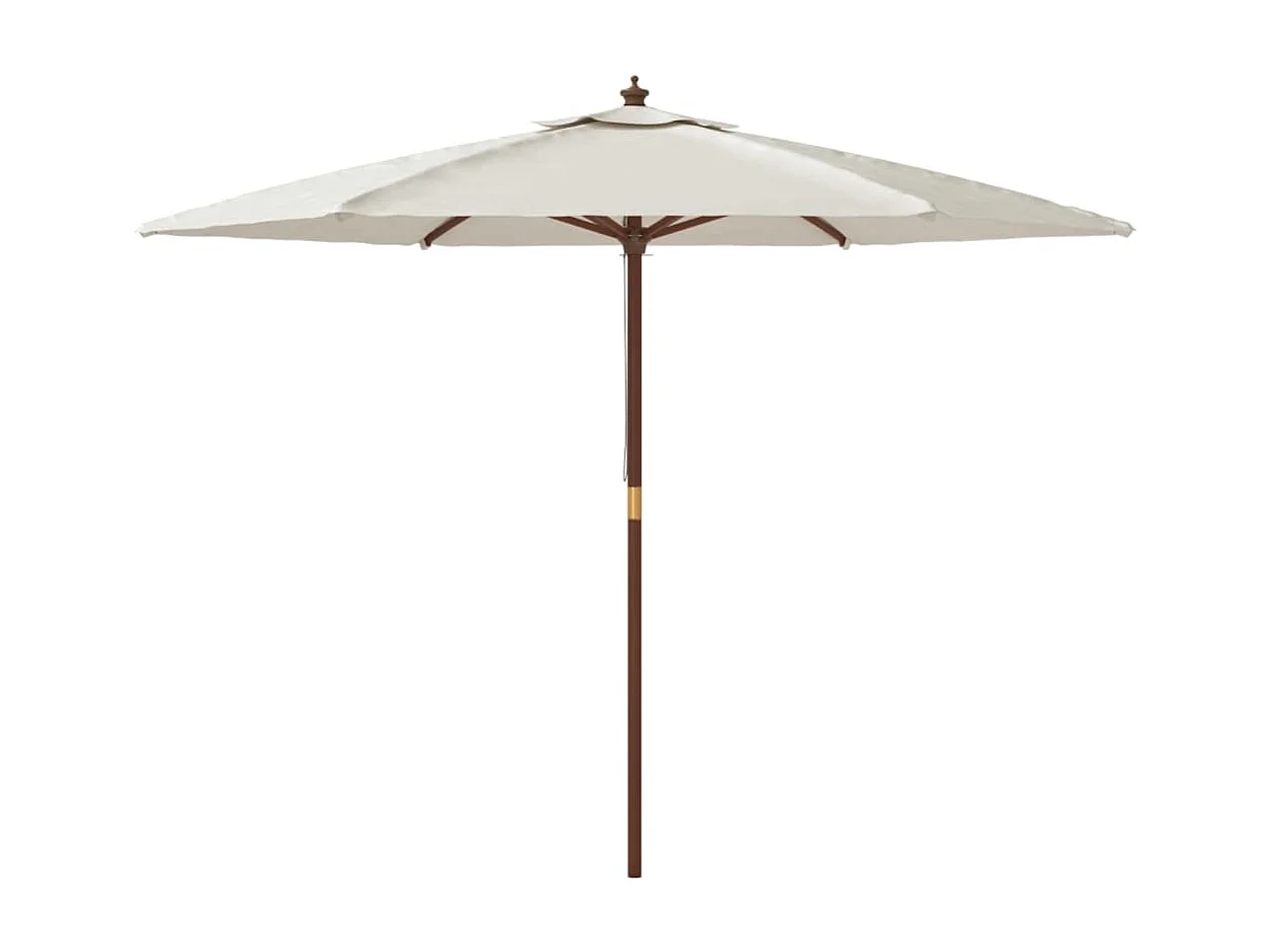 Sophie-Sandrine  Parasol de jardin avec mât en bois sable 299x240 cm