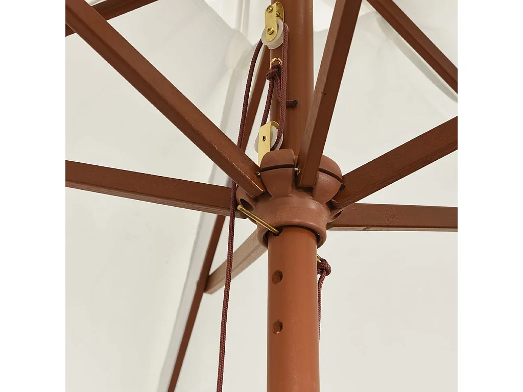 Sophie-Sandrine  Parasol de jardin avec mât en bois sable 299x240 cm