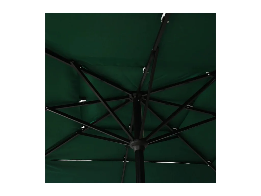 Mart  Parasol de jardin à 3 niveaux avec mât en aluminium vert