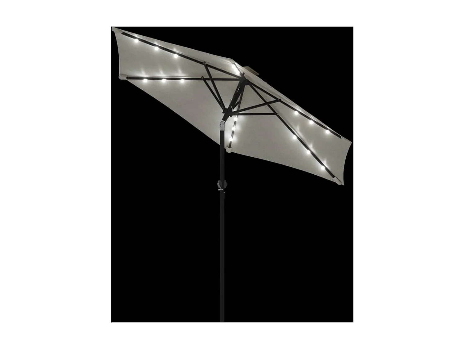 Albemarle  Sombrilla jardín con luces LED poste acero blanca 225x225x212cm