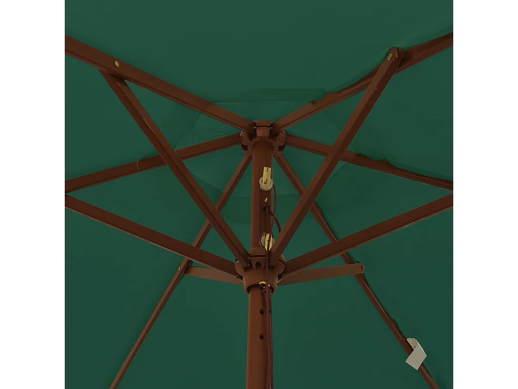Delinra  Sombrilla de jardín con poste de madera verde 196x231 cm