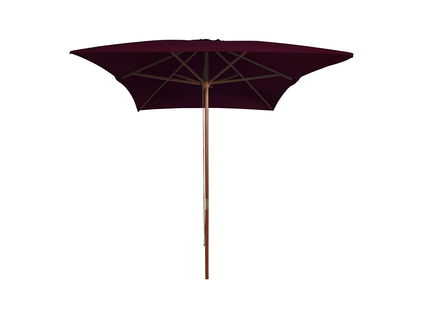 Isabel María  Parasol de jardin avec mât en bois rouge bordeaux 200x300 cm