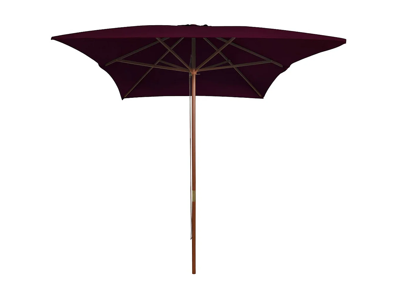 Isabel María  Parasol de jardin avec mât en bois rouge bordeaux 200x300 cm