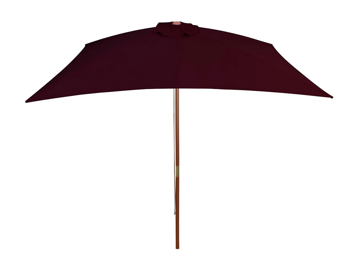 Isabel María  Parasol de jardin avec mât en bois rouge bordeaux 200x300 cm