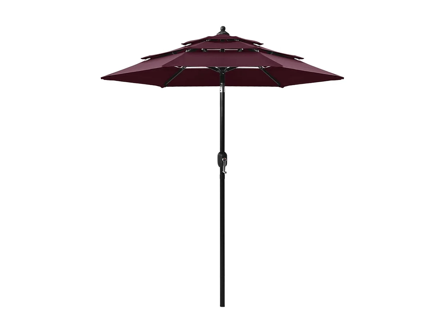 Nijkerk  Parasol 3-laags met aluminium paal 2 m bordeauxrood