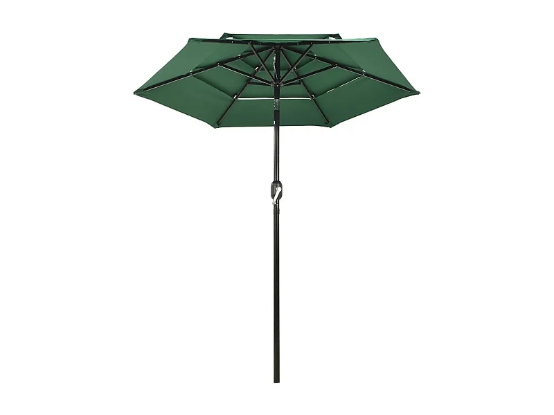 Nijkerk  Parasol de jardin à 3 niveaux avec mât en aluminium vert 2 m