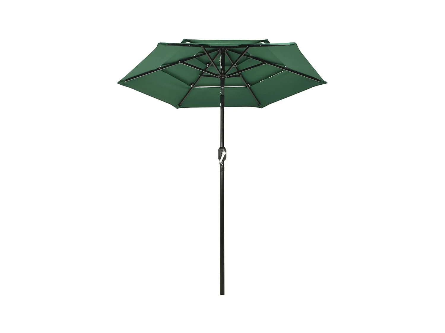 Nijkerk  Parasol de jardin à 3 niveaux avec mât en aluminium vert 2 m
