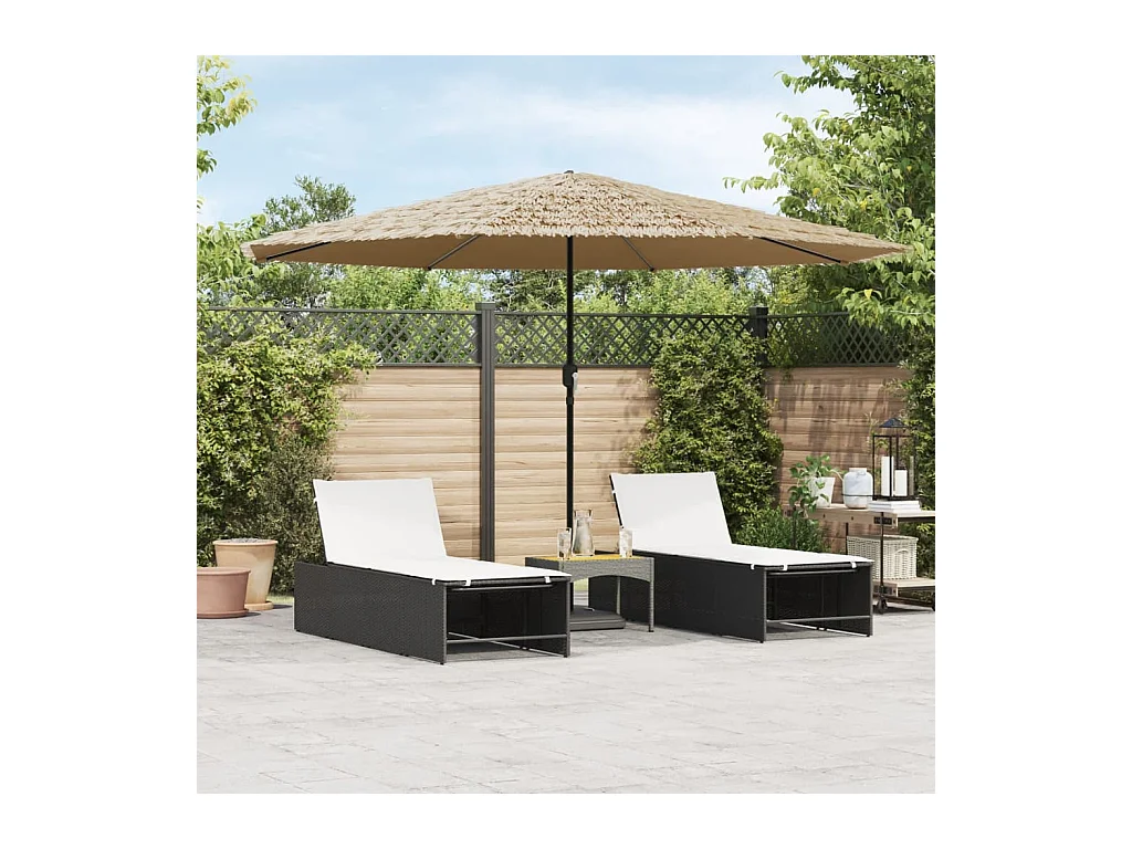 Draveil  Parasol de jardin avec mât en acier marron 388x388x248 cm