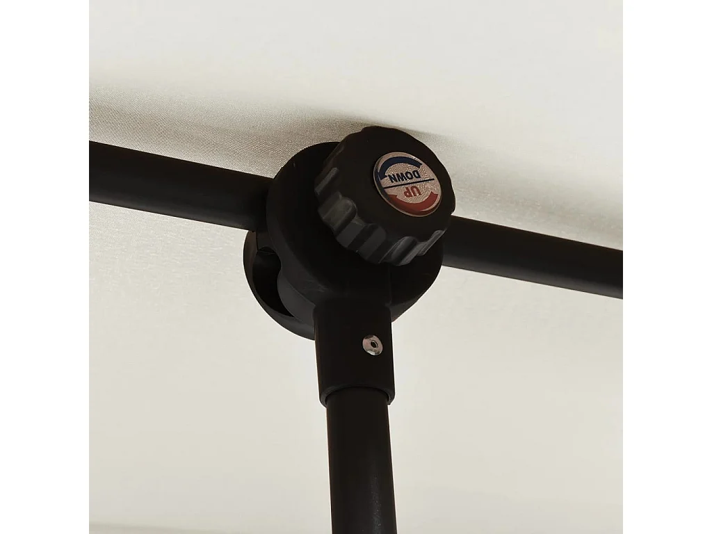 Zuhal  Parasol de jardin avec mât en aluminium 180x110 cm blanc sable