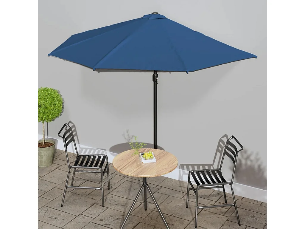 Vilde Kristine  Balkonparasol half met aluminium paal 300x155x223 cm blauw