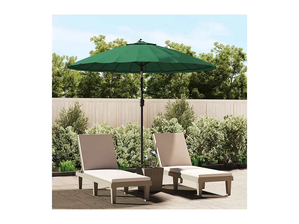 Castlefleming  Parasol d'extérieur avec mât en aluminium 270 cm Vert