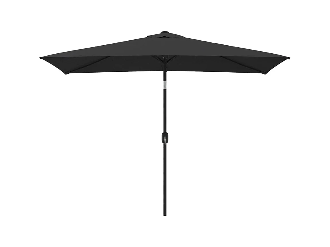 Torhildr  Parasol d'extérieur avec mât en métal 300x200 cm Noir