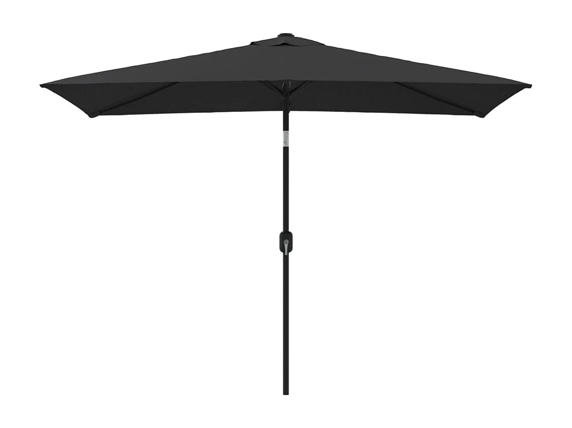 Torhildr  Parasol d'extérieur avec mât en métal 300x200 cm Noir