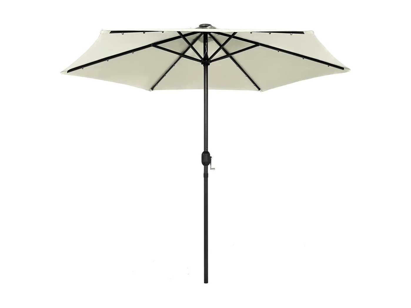 Jenine  Parasol met LED-verlichting en aluminium paal 270 cm zandwit