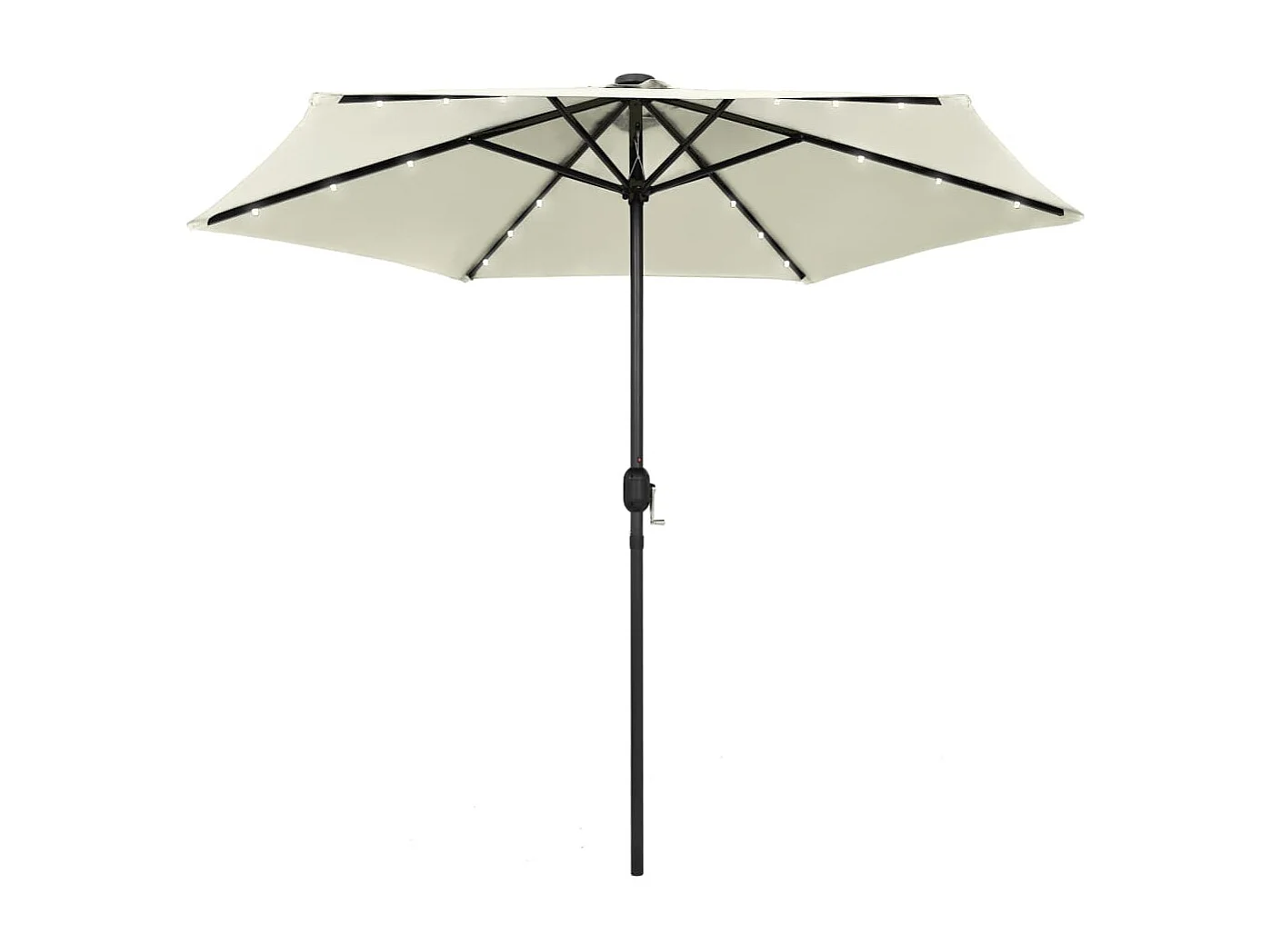 Jenine  Parasol met LED-verlichting en aluminium paal 270 cm zandwit