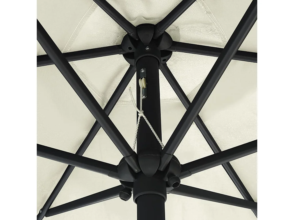Jenine  Parasol met LED-verlichting en aluminium paal 270 cm zandwit