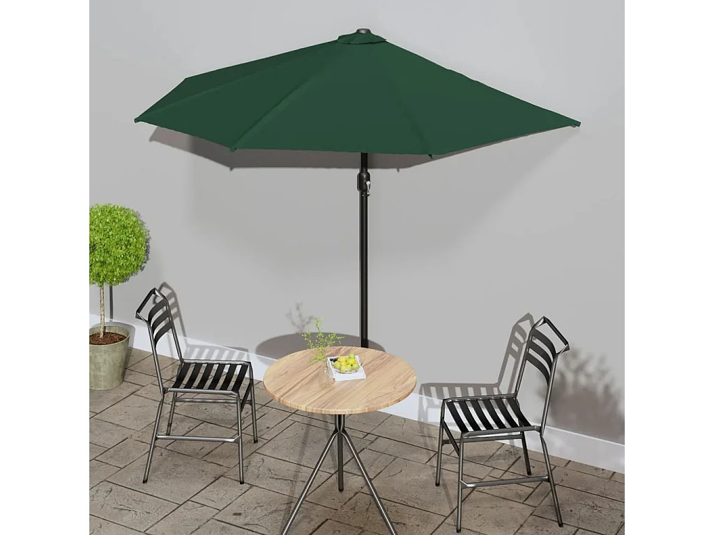 Vilde Kristine  Balkonparasol half met aluminium paal 270x144 cm groen