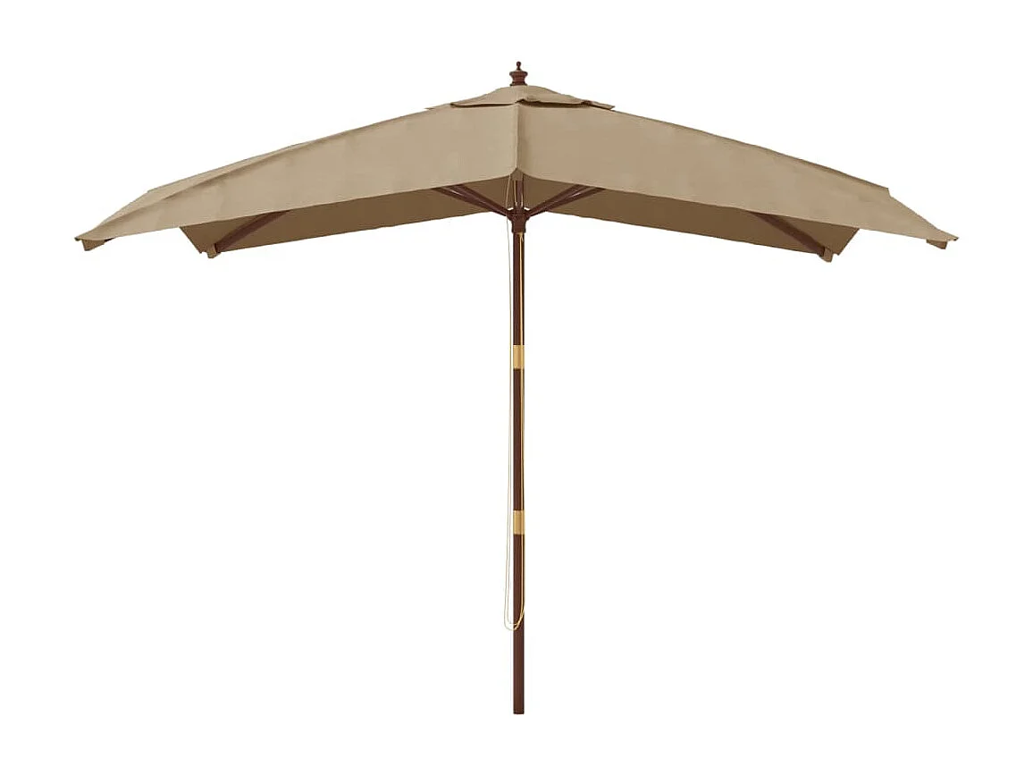 Varel  Parasol de jardin avec mât en bois taupe 300x300x273 cm
