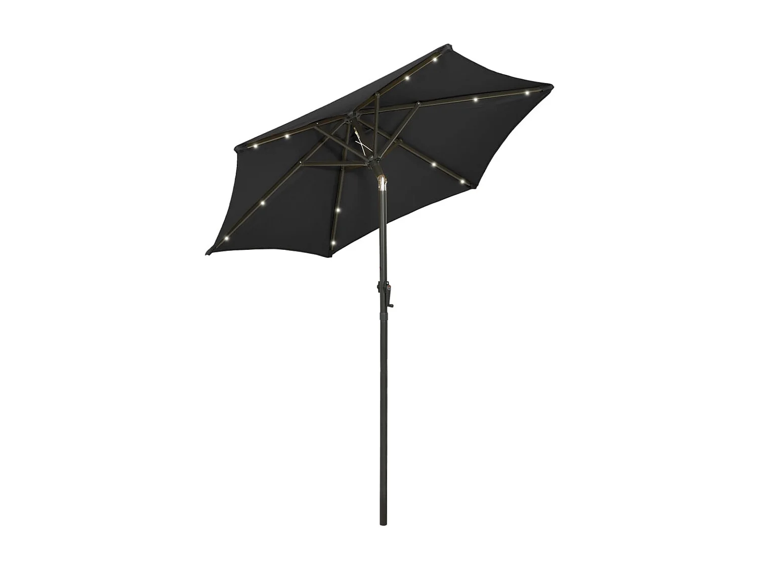 Zerdal  Parasol de jardin avec lumières LED noir 200x211 cm aluminium