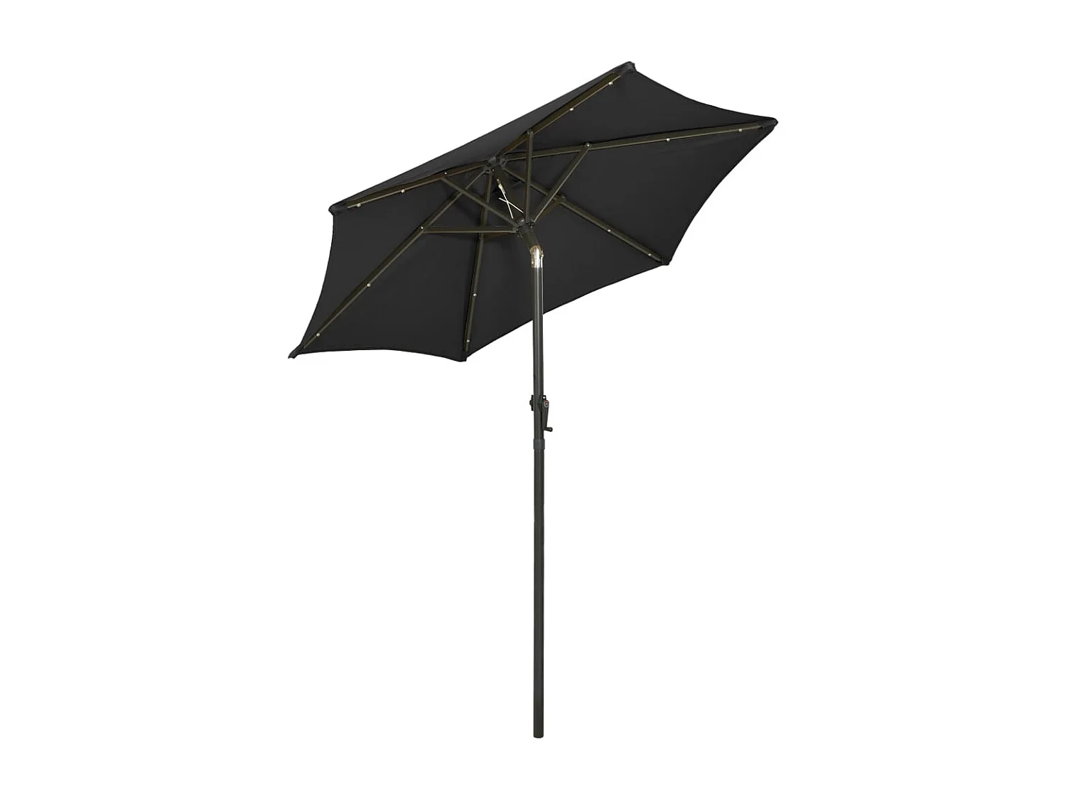 Zerdal  Parasol de jardin avec lumières LED noir 200x211 cm aluminium