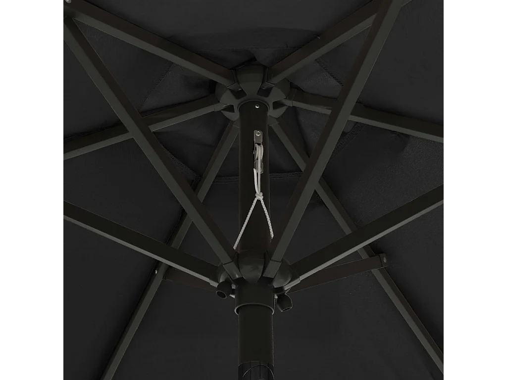 Zerdal  Parasol de jardin avec lumières LED noir 200x211 cm aluminium