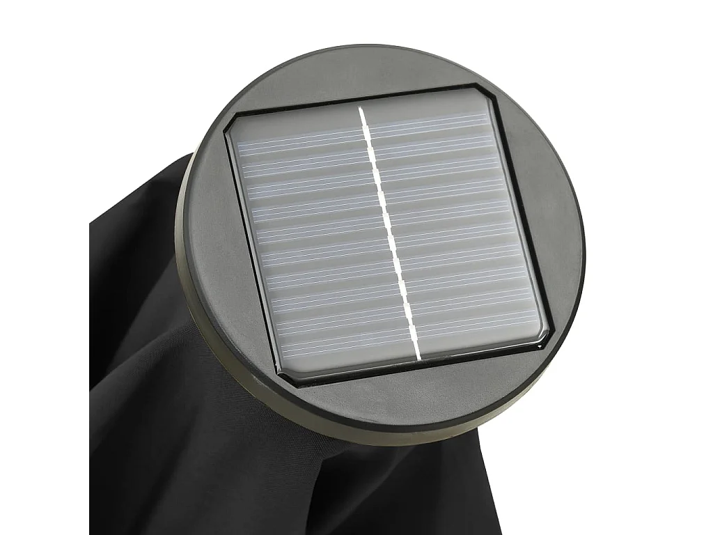 Zerdal  Parasol de jardin avec lumières LED noir 200x211 cm aluminium