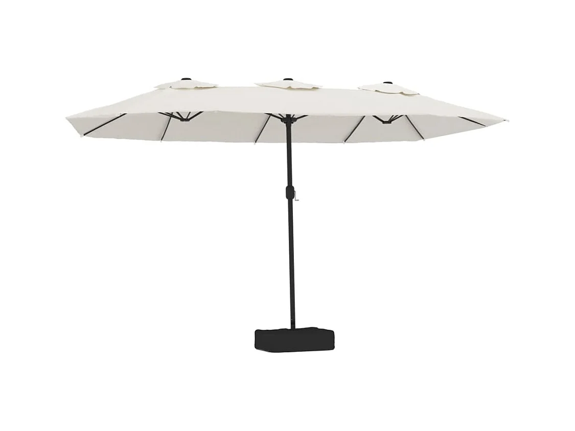 Anderson  Parasol de jardin à double tête avec LED blanc sable 449x265 cm