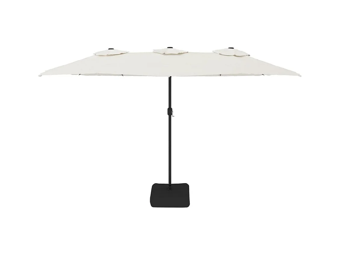 Anderson  Parasol de jardin à double tête avec LED blanc sable 449x265 cm