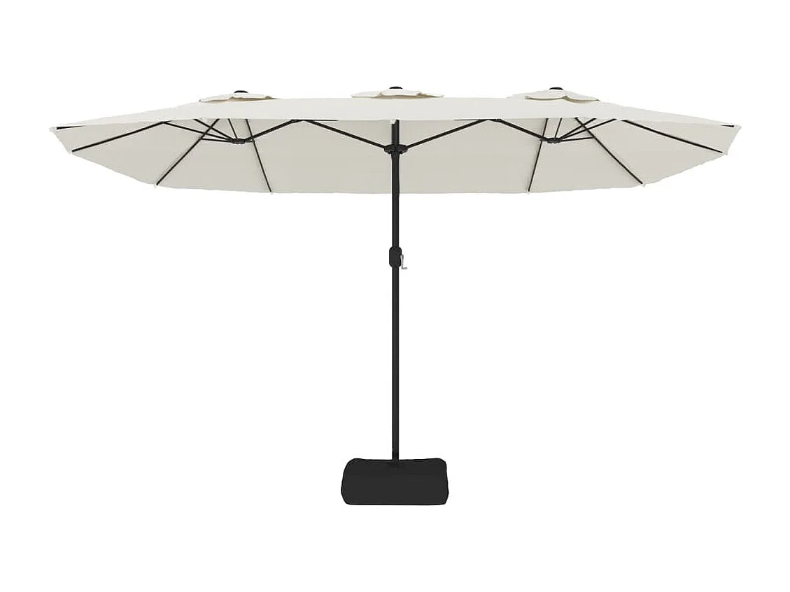 Anderson  Parasol de jardin à double tête avec LED blanc sable 449x265 cm