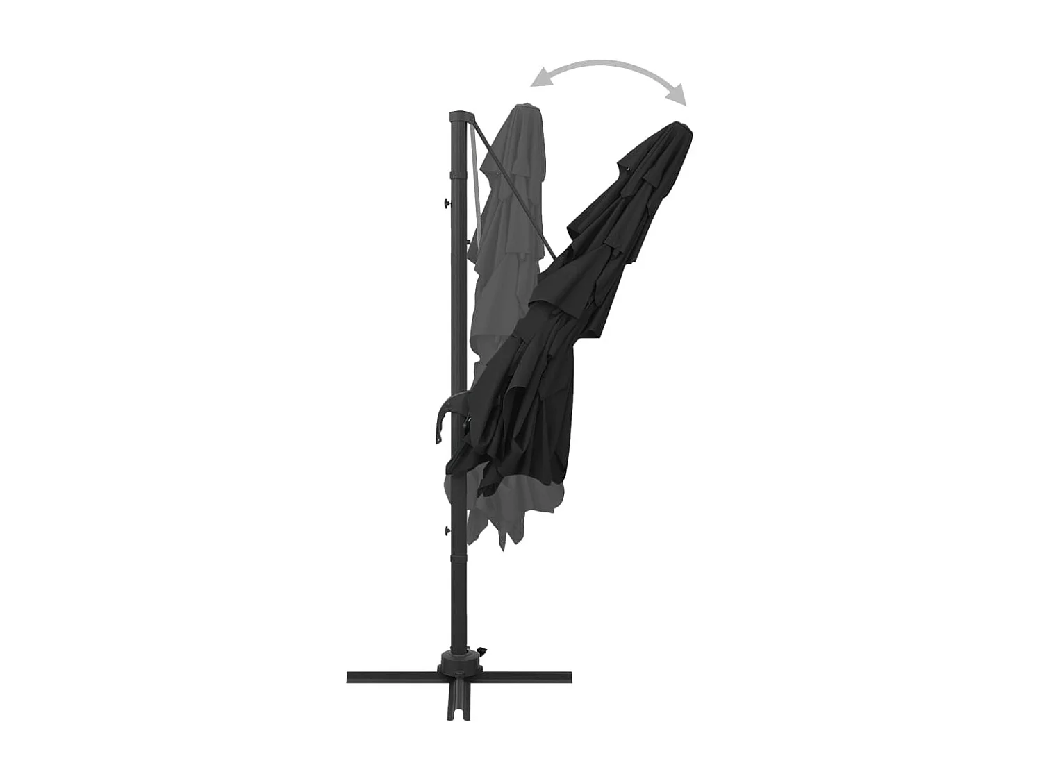 Zyldar  Sombrilla de jardín 4 niveles palo de aluminio negro 250x250 cm