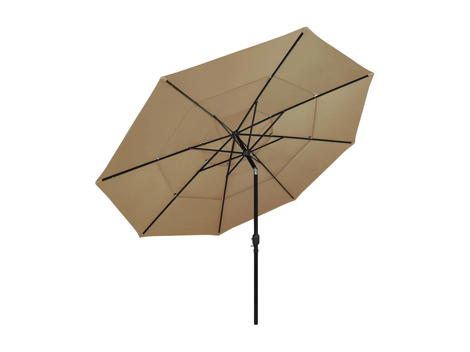 Nijkerk  Parasol de jardin à 3 niveaux avec mât en aluminium taupe 3,5 m