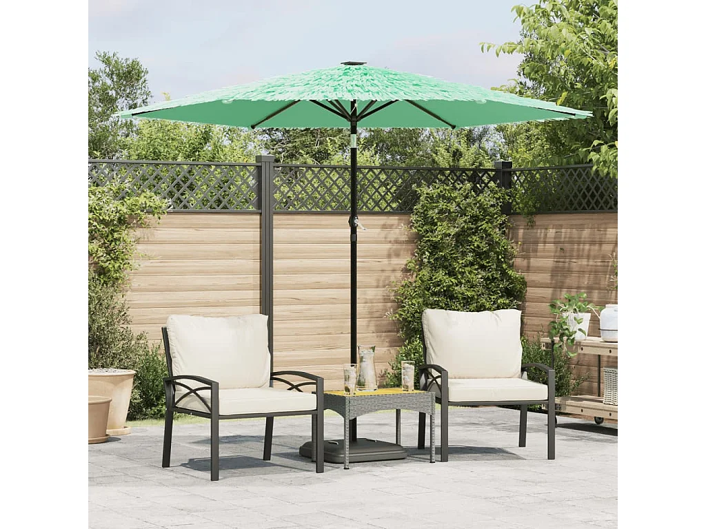 Draveil  Parasol de jardin avec mât en acier vert 268x268x226 cm